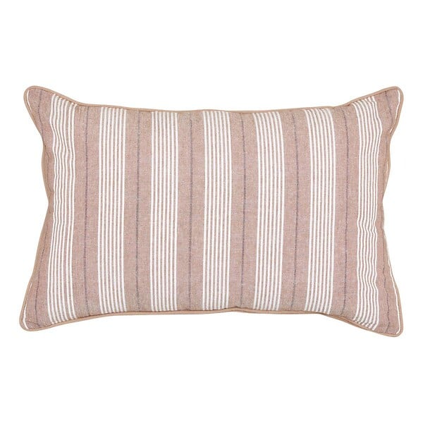 ATMOSPHERA - Coussin Groove 58x38cm rayé beige lin - large