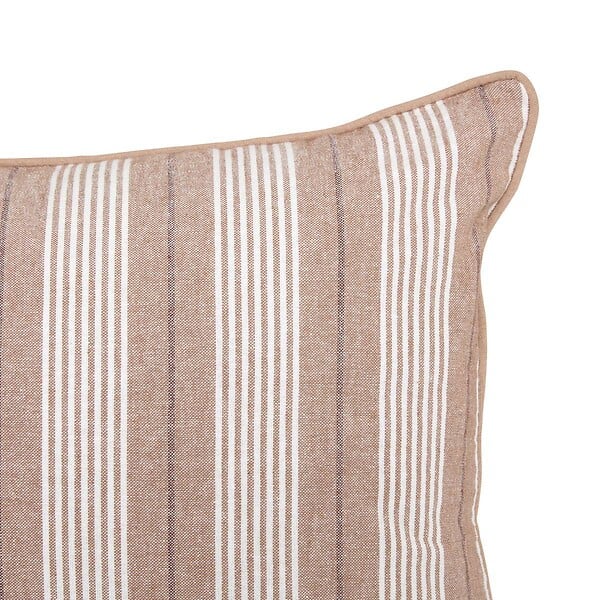ATMOSPHERA - Coussin Groove 58x38cm rayé beige lin - large
