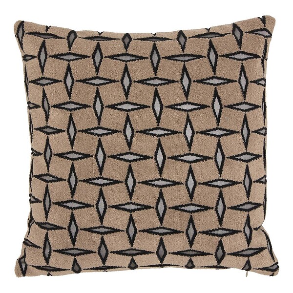 ATMOSPHERA - Coussin Diamant 40x40cm jacquard graphique marron - large