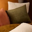 ATMOSPHERA - Coussin Ollis vert Kaki 38x38cm - vignette
