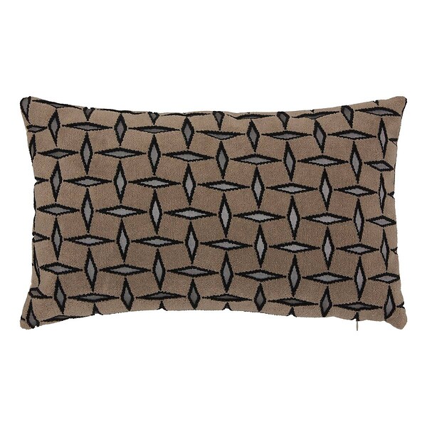 ATMOSPHERA - Coussin Diamant 50x30cm jacquard graphique marron - large