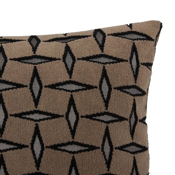 ATMOSPHERA - Coussin Diamant 50x30cm jacquard graphique marron - large