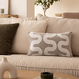 ATMOSPHERA - Housse de coussin Jeni chenille beige lin 50x30cm - vignette