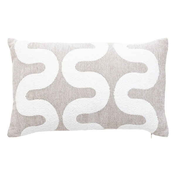 ATMOSPHERA - Housse de coussin Jeni chenille beige lin 50x30cm - large