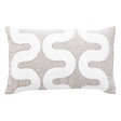 ATMOSPHERA - Housse de coussin Jeni chenille beige lin 50x30cm - vignette