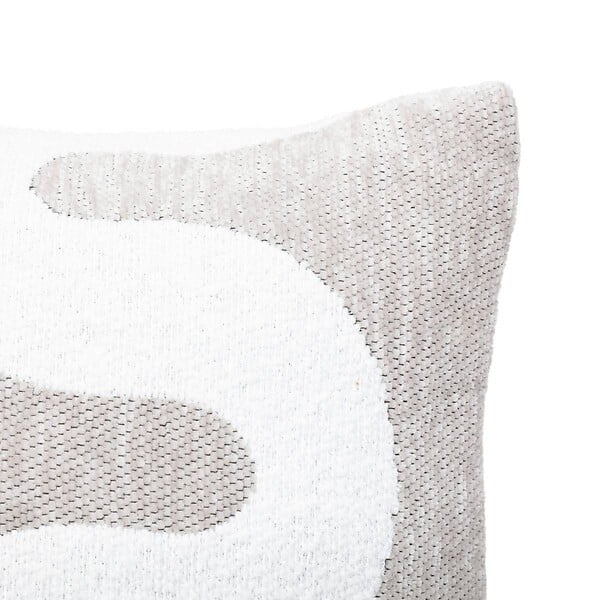 ATMOSPHERA - Housse de coussin Jeni chenille beige lin 50x30cm - large
