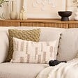 ATMOSPHERA - Coussin Calix beige lin 50x30cm - vignette