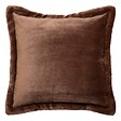 ATMOSPHERA - Coussin flanelle Cuddly marron 53x53cm - vignette