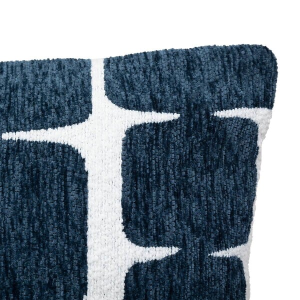 ATMOSPHERA - Housse de coussin Jeni chenille bleu égéen 50x30cm - large