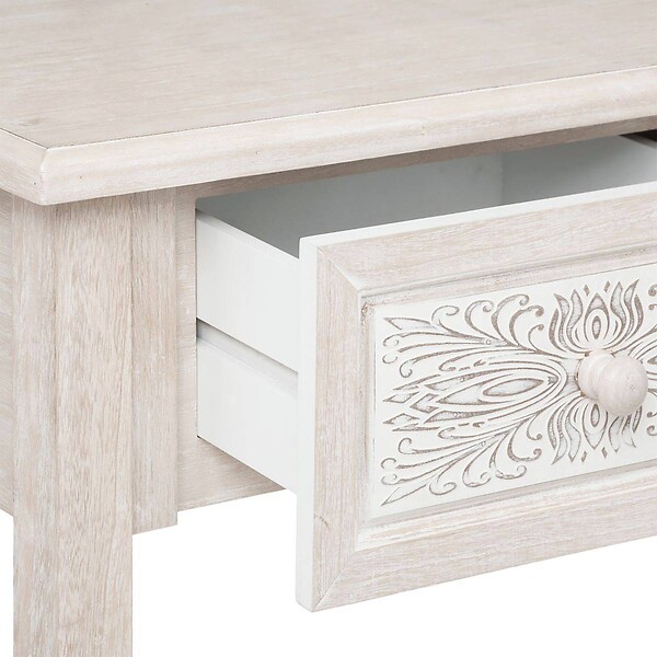 ATMOSPHERA - Console "Hina" avec étagère bois blanchi L80cm - large