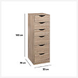 5 FIVE SIMPLY SMART - Caisson 6 tiroirs effet bois naturel - vignette
