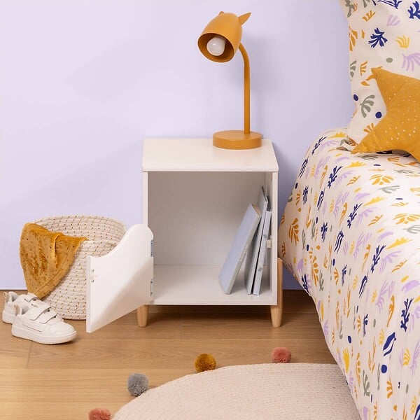 ATMOSPHERA - Table de chevet enfant Douceur blanc 35,5x40cm - large