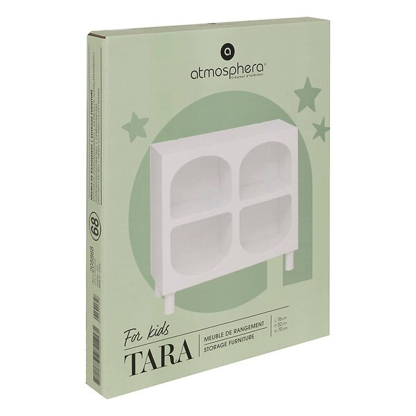 ATMOSPHERA - Etagère 4 compartiments "Tara" blanc 76x70x32cm - large