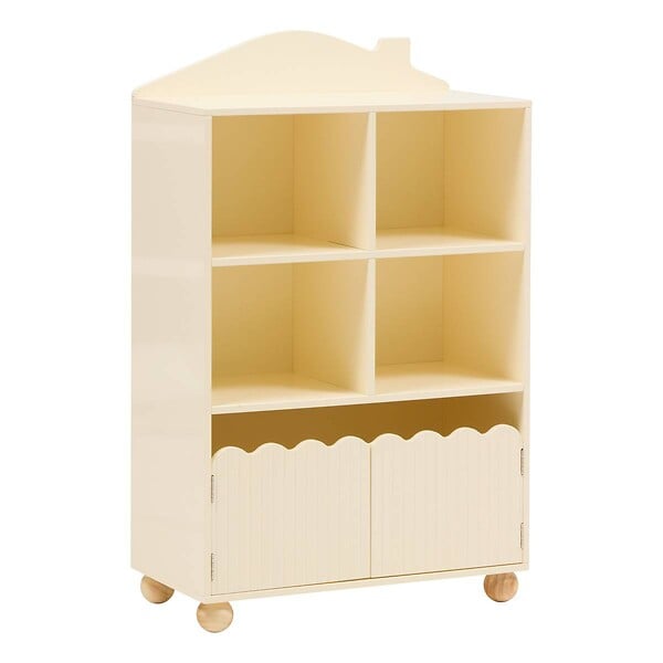 ATMOSPHERA - Bibliothèque Enfant Bouli 2 portes 4 Cases Beige 60x30x94,5 cm - large