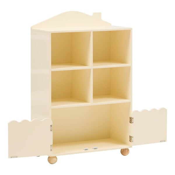 ATMOSPHERA - Bibliothèque Enfant Bouli 2 portes 4 Cases Beige 60x30x94,5 cm - large