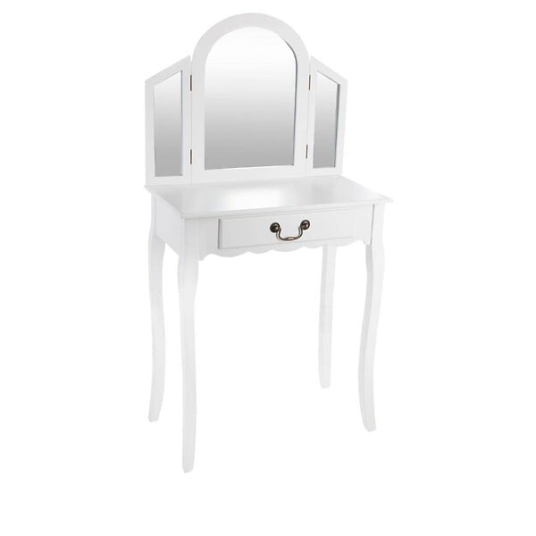 ATMOSPHERA - Coiffeuse "Aurell" blanc 1 tiroir - large