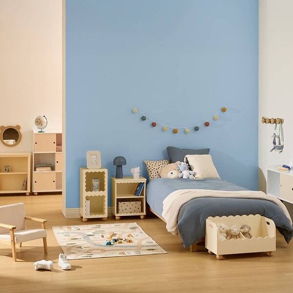 ATMOSPHERA - Meuble de rangement Enfant Bouli 2 Cases Beige 31x30x64 cm - large