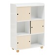 ATMOSPHERA - Meuble de Rangement Enfant Bouli 3 Portes Coulissantes Beige 69,5x30x101 cm - vignette