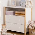 ATMOSPHERA - Commode "Kima" en bois 85x40cm blanc - vignette