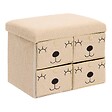 ATMOSPHERA - Pouf Pliant Enfant Ezzio Beige 4 Tirroirs 39x38x50 cm - vignette