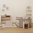 5 FIVE SIMPLY SMART - Console Roundy blanc ivoire et bois - vignette