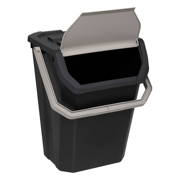 5 FIVE SIMPLY SMART - Poubelle de tri 37L en plastique noir - large