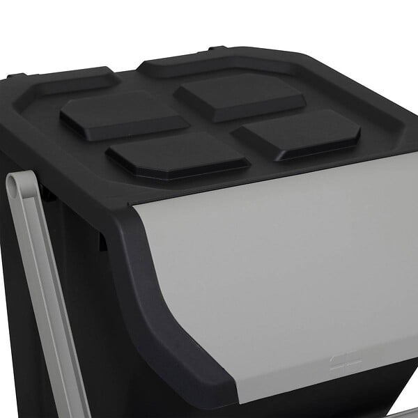 5 FIVE SIMPLY SMART - Poubelle de tri 24L en plastique noir - large