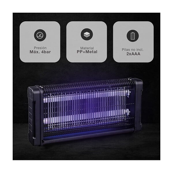 INTEC - Lampe Anti Moustique 40W Néon UV Intérieur/Extérieur Piège à Insectes 150m² Grille Haute Tension Anti Mouches Insectes volants - large