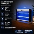 INTEC - Lampe Anti Moustique Intérieur Extérieur 2500V Technologie LED 14W Surface 120m² Elimine Mouches Moucherons & Insectes volants - vignette
