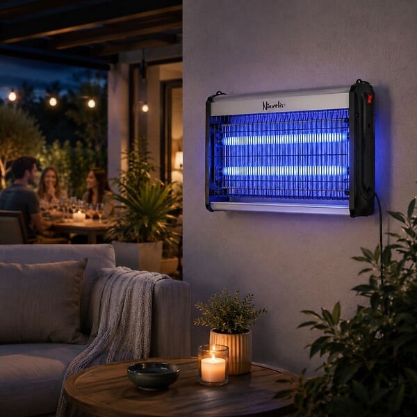 INTEC - Lampe Anti Moustique Intérieur Extérieur 2500V Technologie LED 14W Surface 120m² Elimine Mouches Moucherons & Insectes volants - large