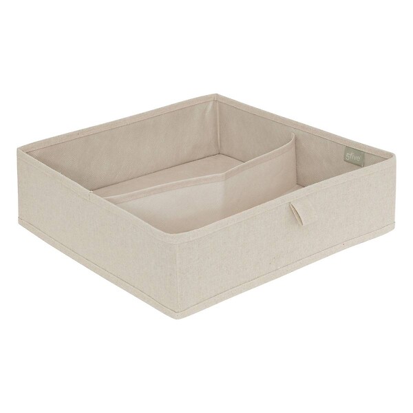 5 FIVE SIMPLY SMART - Rangement tiroir "Groomy" 2 compartiments beige 36x36cm - large