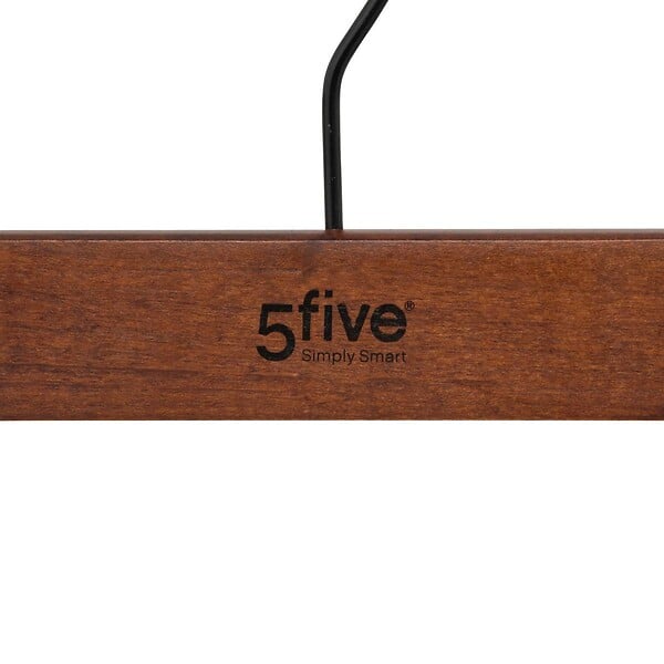 5 FIVE SIMPLY SMART - Lot de 2 cintres à pinces en bois foncé - large