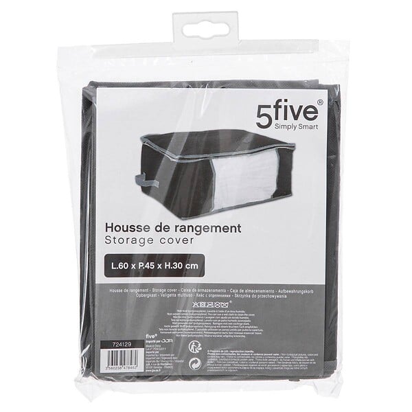 5 FIVE SIMPLY SMART - Housse rangements lit petit modèle noir - large