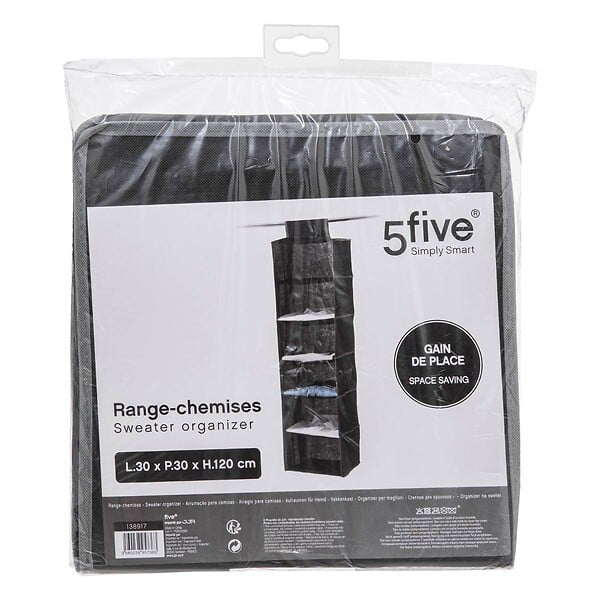 5 FIVE SIMPLY SMART - Range-chemises 6 cases gris - large