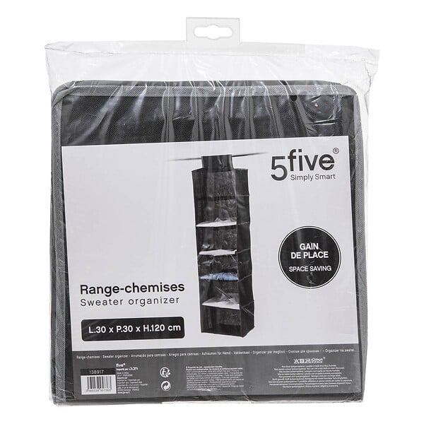5 FIVE SIMPLY SMART - Range-chemises 6 cases gris - large