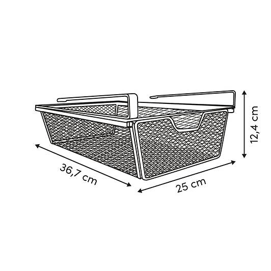 5 FIVE SIMPLY SMART - Etagère suspendue avec tiroir coulissant Spacy noir - large