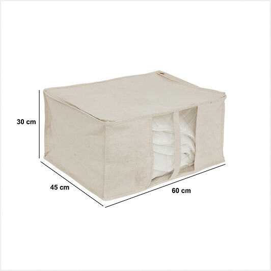 5 FIVE SIMPLY SMART - Housse de rangement "Groomy" souple beige 60x30cm - large