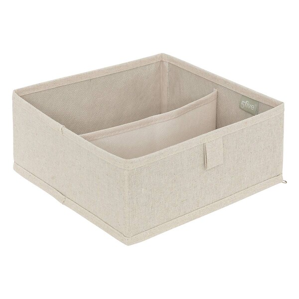 5 FIVE SIMPLY SMART - Rangement tiroir "Groomy" 2 compartiments beige 24x10,2cm - large