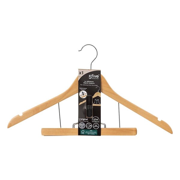 5 FIVE SIMPLY SMART - Cintre à costume beige en bois - large