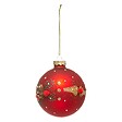 FEERIC LIGHTS & CHRISTMAS - Boule de Noël Verre 80 mm Pompon 2 Assortiments - vignette