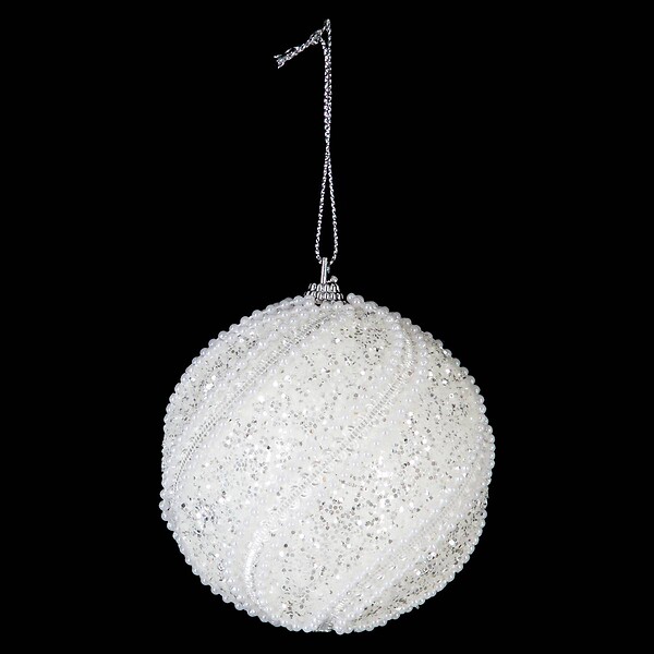 FEERIC LIGHTS & CHRISTMAS - Boule avec perles pailletées D.8cm polystyrène assorti - large