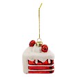 FEERIC LIGHTS & CHRISTMAS - Sujet part de gâteau verre H.8cm rouge et blanc - vignette