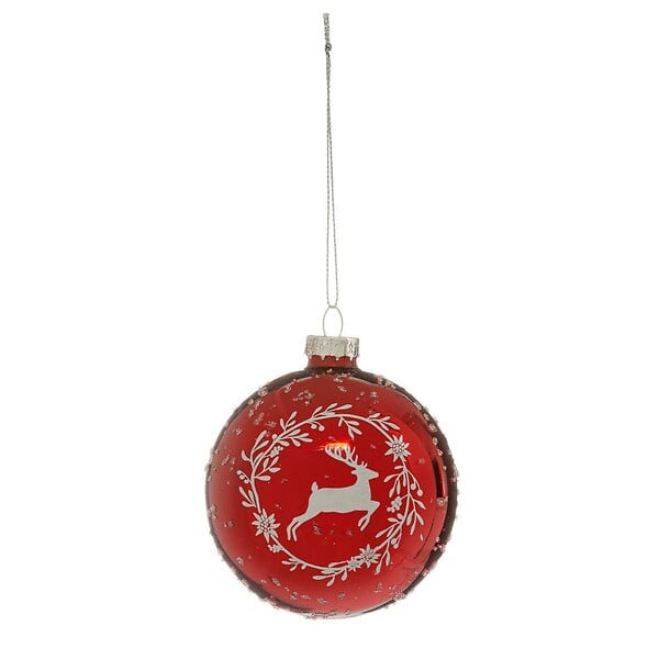 FEERIC LIGHTS & CHRISTMAS - Boule de Noël Verre 80 mm Renne Couronne - large