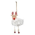 FEERIC LIGHTS & CHRISTMAS - Sujet de Noël en Bois Renne Fourrure Blanc 18 cm - vignette