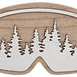 FEERIC LIGHTS & CHRISTMAS - Sujet masque de ski reflets sapins bois l.16cm marron - vignette