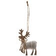 FEERIC LIGHTS & CHRISTMAS - Sujet renne avec fourrure 10cm bois - vignette