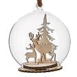 FEERIC LIGHTS & CHRISTMAS - Boule de Noël Verre Inséré Décor Bois - vignette