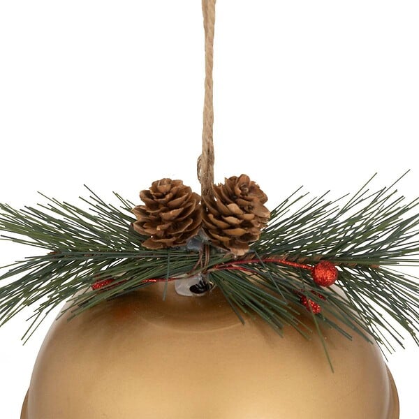 FEERIC LIGHTS & CHRISTMAS - Sujet grelot pomme de pain métal D.13cm doré - large