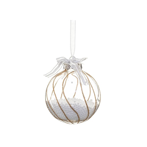 FEERIC LIGHTS & CHRISTMAS - Boule avec billes à l'intérieur D.8cm or - large