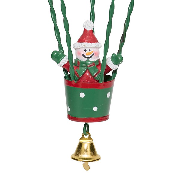 FEERIC LIGHTS & CHRISTMAS - Sujet bonhomme de neige montgolfière métal H.14cm assorti - large